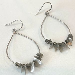 SILPADA 925 Sterling Silver Patterned Pyrite Earrings W3314